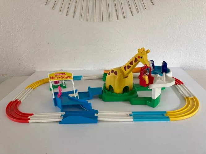 22 ⚜️ Ancien Jouet Ensemble Train Merry-Go-Zoo Par Tomy Année 1979 Vintage