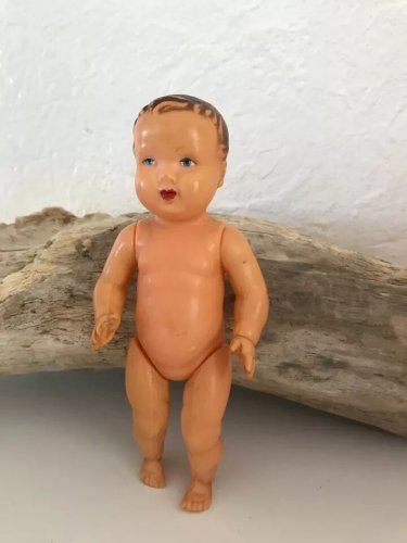 22 ⚜️ Ancien Jouet Très Mignon Petit Bébé Baigneur Poupon Vintage Hauteur 17 Cm