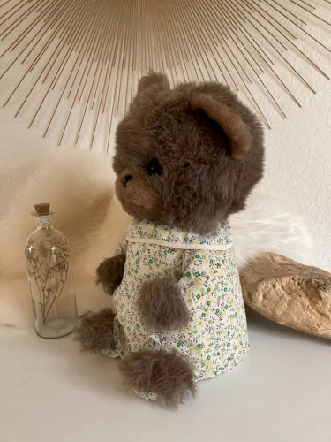 22⚜️ Ancien Nounours Ours Peluche Doudou Range Pyjama Vintage Hauteur 38 Cm