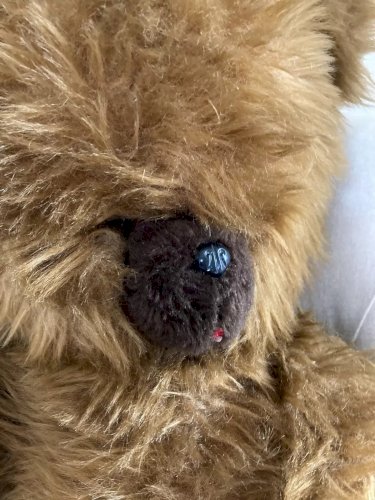 22⚜️ Ancienne Peluche Doudou Nounours Ourson Articulé Marron Vintage H 60 Cm