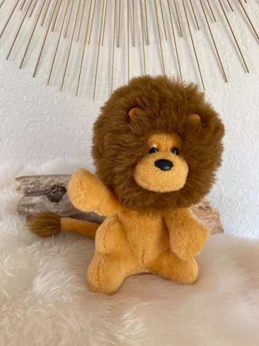 22 ⚜️ Ancienne Peluche Mascotte Le Lion Jaune LCL Crédit Lyonnais Ajena Vintage