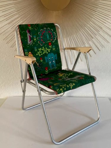 22 ⚜️ Ancienne Petite Chaise Enfant Pliante Camping Vintage