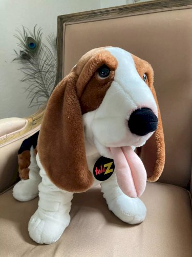 22 ⚜️ Grande Peluche Doudou Le Chien Basset Télé Z Publicitaire Jemini H 37 Cm