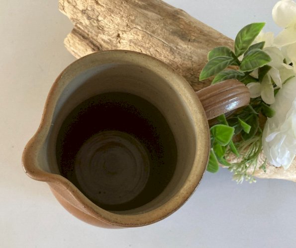 225⚜️ Ancien Pichet Broc Cruche en Grès du Berry Fait Main Made In France