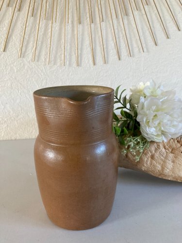 225⚜️ Ancien Pichet Broc Cruche en Grès du Berry Fait Main Made In France