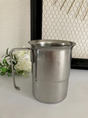 225⚜️ Ancien Pichet Broc de Cantine en Inox France 1 L Vintage Hauteur 14 Cm