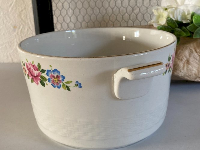 225⚜️ Ancien Pot en Céramique Decoration Déco Fleurs Hauteur 11 Cm Vintage