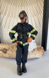 225⚜️ Vintage Firefighter Figurine Power Team Height 30 cm