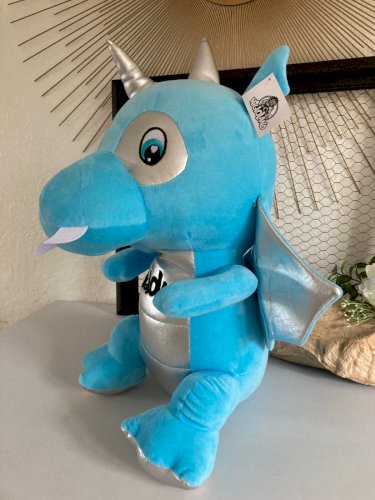 225⚜️ Grande Peluche Doudou Dragon Bleu Du Parc Nigloland Hauteur 50 Cm Neuve