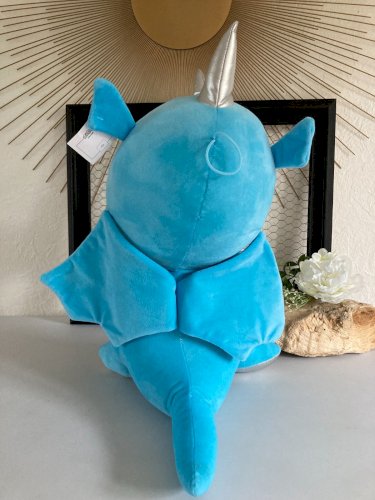 225⚜️ Grande Peluche Doudou Dragon Bleu Du Parc Nigloland Hauteur 50 Cm Neuve