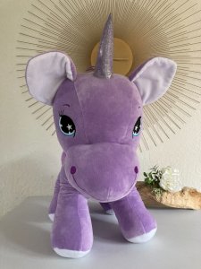 225⚜️ Large Purple Unicorn Plush Toy from Nigloland Park, Height 60 cm, Brand New