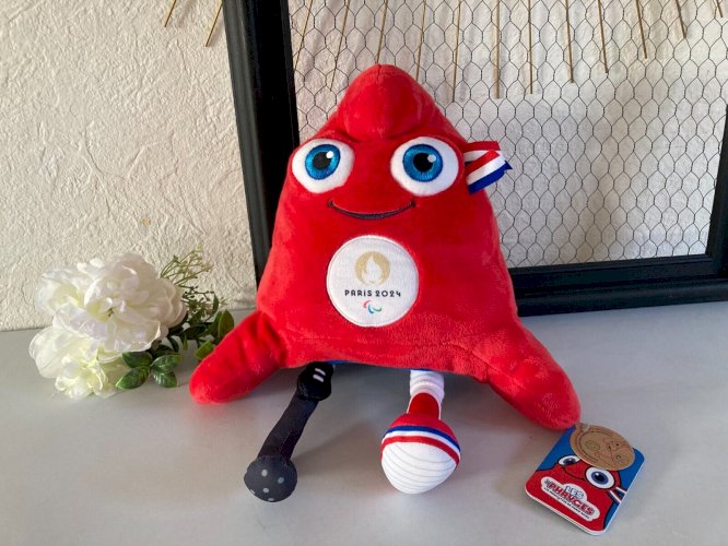225⚜️ Grande Peluche Mascotte Jeux Paralympiques Olympiques Jo Paris 2024 Neuve