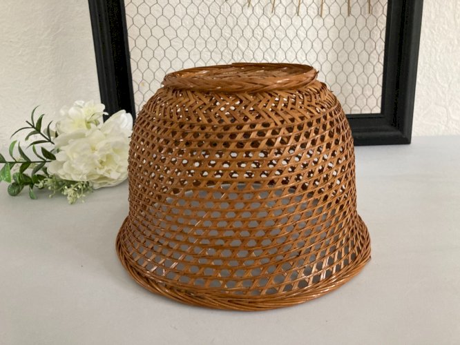 225⚜️ Panier Corbeille à Papier, Cache Pot en Osier Vintage Hauteur 14 Cm