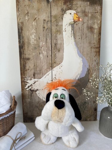 226⚜️ Ancienne Peluche Doudou Droopy Nounours Année 1989 Hauteur 30 Cm