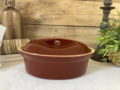 226⚜️ Cocotte Faitout Émile Henry France Couleur Marron en Céramique