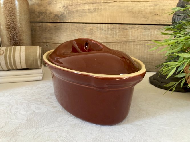 226⚜️ Cocotte Faitout Émile Henry France Couleur Marron en Céramique