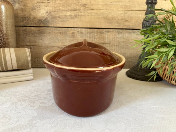 226⚜️ Cocotte Faitout Émile Henry France Couleur Marron en Céramique