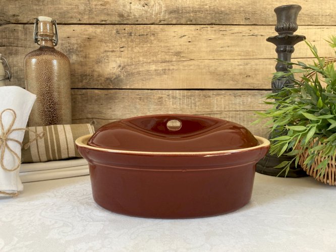 226⚜️ Cocotte Faitout Émile Henry France Couleur Marron en Céramique