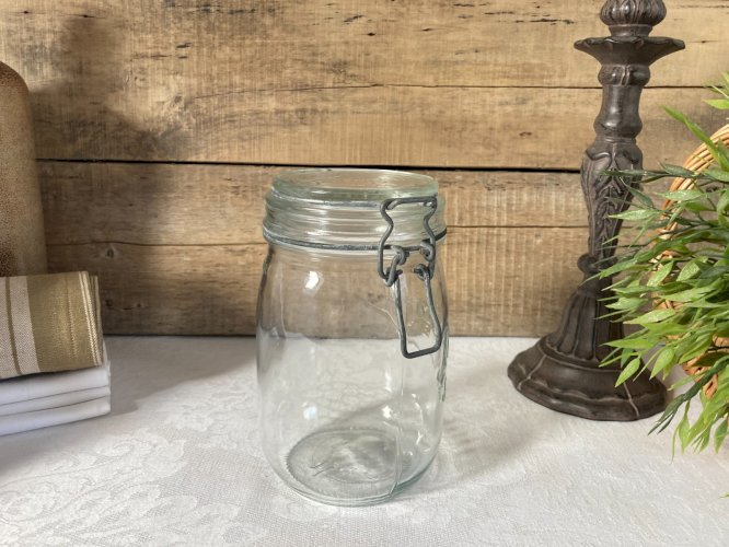 226⚜️ Déco Ancien Pot, Bocal en Verre Le Parfait Super 1 Litre Made In France