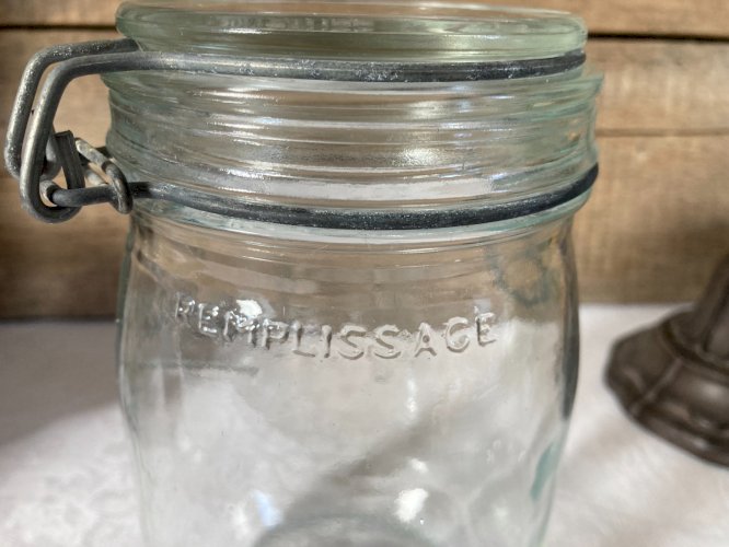 226⚜️ Déco Ancien Pot, Bocal en Verre Le Parfait Super 1 Litre Made In France