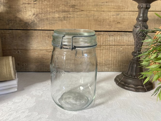 226⚜️ Déco Ancien Pot, Bocal en Verre Le Parfait Super 1 Litre Made In France