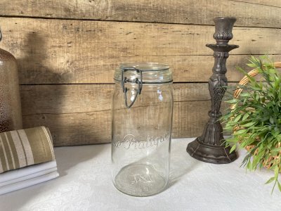 226⚜️ Déco Ancien Pot, Bocal en Verre Le Pratique 1/2 Litre Hauteur 22 Cm