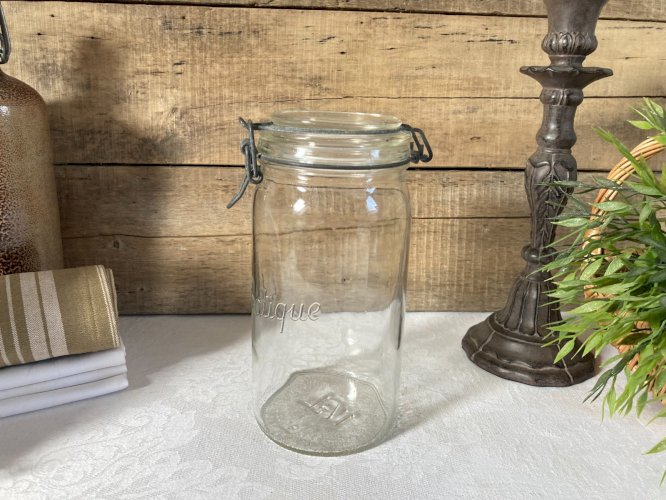 226⚜️ Déco Ancien Pot, Bocal en Verre Le Pratique 1/2 Litre Hauteur 22 Cm