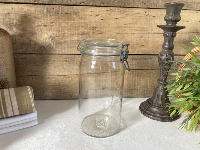 226⚜️ Déco Ancien Pot, Bocal en Verre Le Pratique 1/2 Litre Hauteur 22 Cm