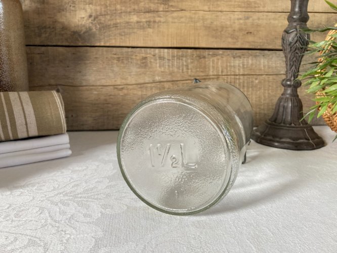 226⚜️ Déco Ancien Pot, Bocal en Verre Le Pratique 1/2 Litre Hauteur 22 Cm
