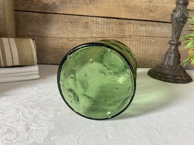 226⚜️ Déco Ancienne Bouteille en Verre Couleur Verte Hauteur 24 Cm