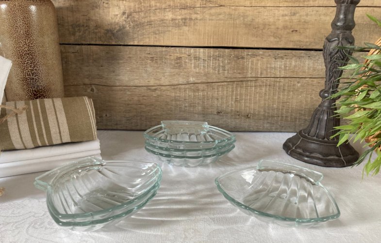 226⚜️ Déco Lot de 6 Coupelles Coquilles Saint Jacques Pyrex en Verre