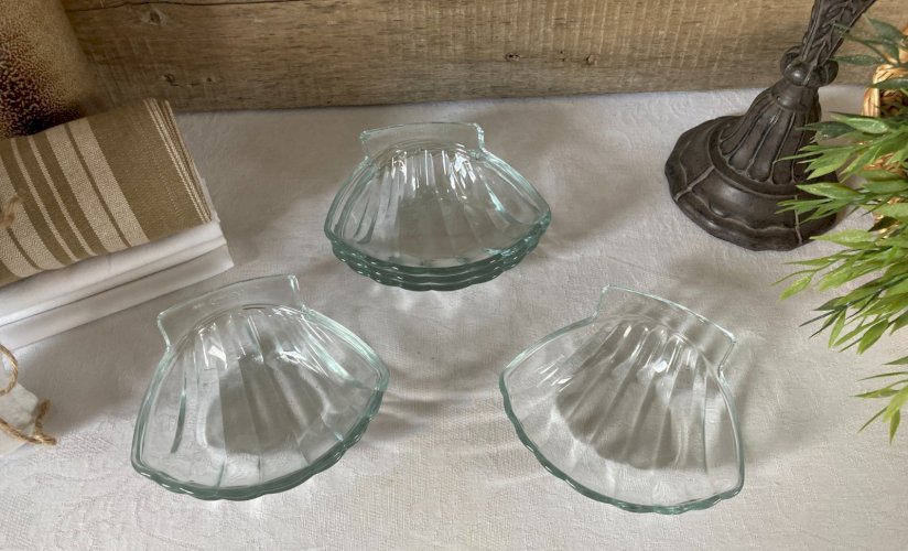 226⚜️ Déco Lot de 6 Coupelles Coquilles Saint Jacques Pyrex en Verre