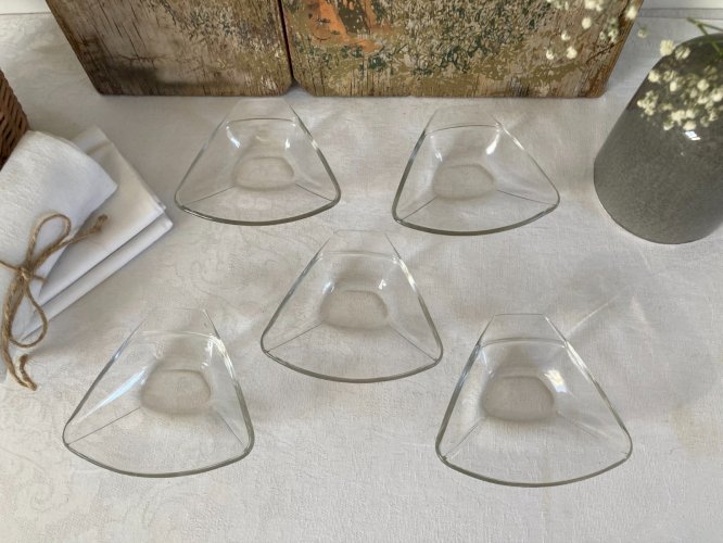 226⚜️ Petites Coupelles, Lot de 5 Petits Plats Individuel en Verre Pyrex Vintage