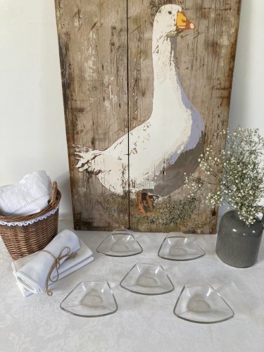 226⚜️ Petites Coupelles, Lot de 5 Petits Plats Individuel en Verre Pyrex Vintage