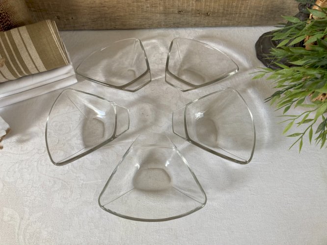 226⚜️ Petites Coupelles, Lot de 5 Petits Plats Individuel en Verre Pyrex Vintage