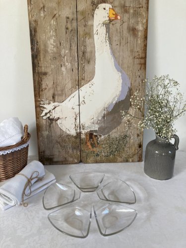 226⚜️ Petites Coupelles, Lot de 5 Petits Plats Individuel en Verre Pyrex Vintage