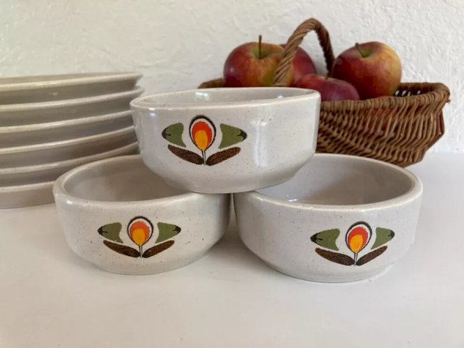 23 ⚜️ Ancienne Assiettes à Fondue Louisiane Faïence de St Amand France Vintage