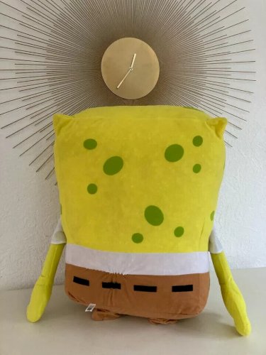 23 ⚜️  Géante Peluche Doudou Bob L'éponge Année 2007 Hauteur 60 Cm Assis