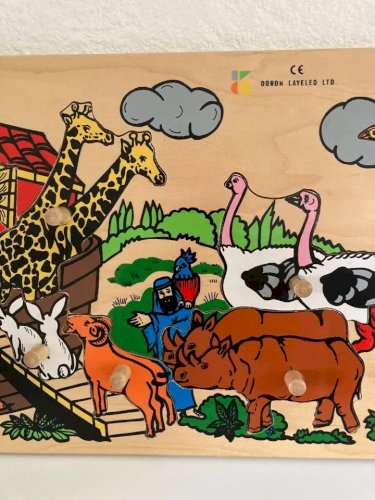 23⚜️ Grand Puzzle en Bois Décor Arche De Noé Animaux Doron Layeled LTD - L 60 Cm