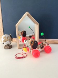 23⚜Vintage Pull-Along Toy Little Snoopy Dog Fisher Price Ref: 693 Wood