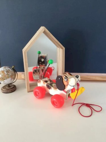 23⚜Ancien Jouet Le Chien à Tirer Little Snoopy Fisher Price Vintage Réf:693 Bois