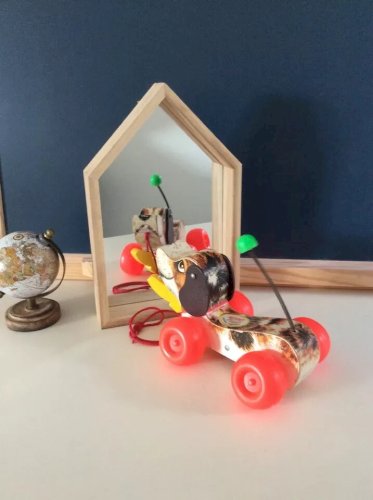 23⚜Ancien Jouet Le Chien à Tirer Little Snoopy Fisher Price Vintage Réf:693 Bois