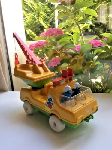 24 ⚜️  Ancien Camion Schtroumpf Vendu Avec Deux Schtroumpf Culbuto