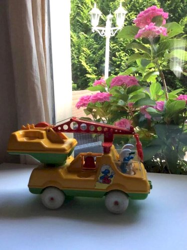24 ⚜️  Ancien Camion Schtroumpf Vendu Avec Deux Schtroumpf Culbuto