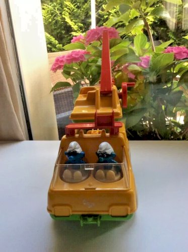 24 ⚜️  Ancien Camion Schtroumpf Vendu Avec Deux Schtroumpf Culbuto