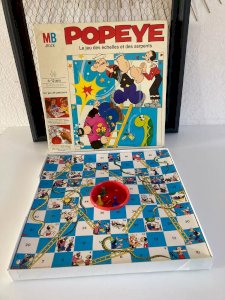 24⚜️ Vintage Board Game MB Popeye The Game of Ladders and Snakes 1979