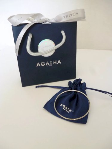 24⚜️ Bracelet Agatha Jonc en Argent 925 Avec Strass