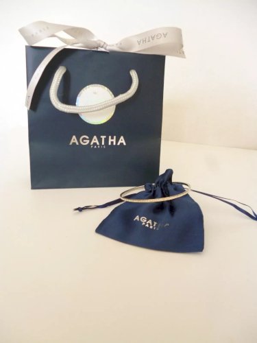24⚜️ Bracelet Agatha Jonc en Argent 925 Avec Strass