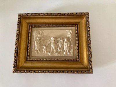 24⚜️ Déco Ancien Tableau en Pierre Calcaire de la Fontaine Pétrifiantes Relief