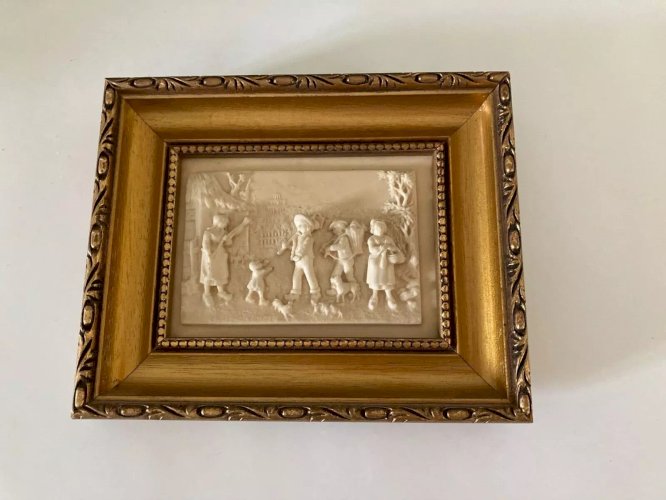 24⚜️ Déco Ancien Tableau en Pierre Calcaire de la Fontaine Pétrifiantes Relief